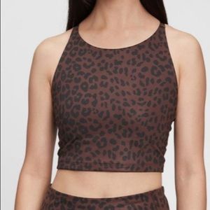 Leopard Print Brown Crop Top
